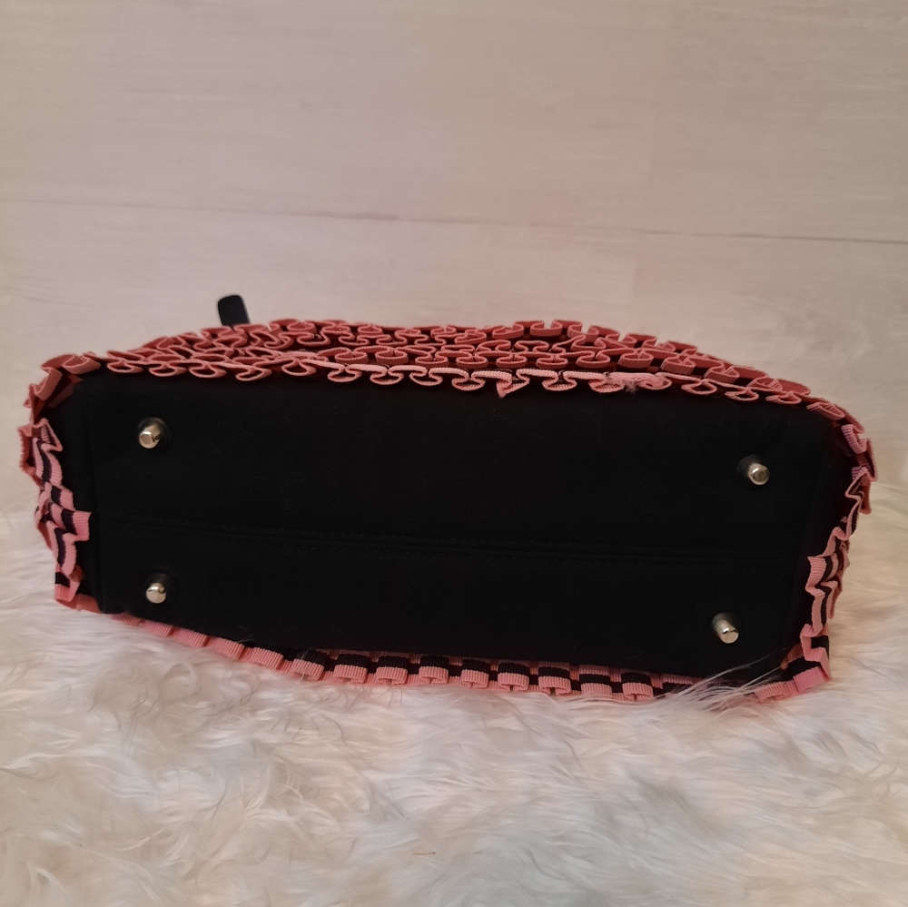 Handmade pink layered ribbon bag purse - Picture 4 of 5